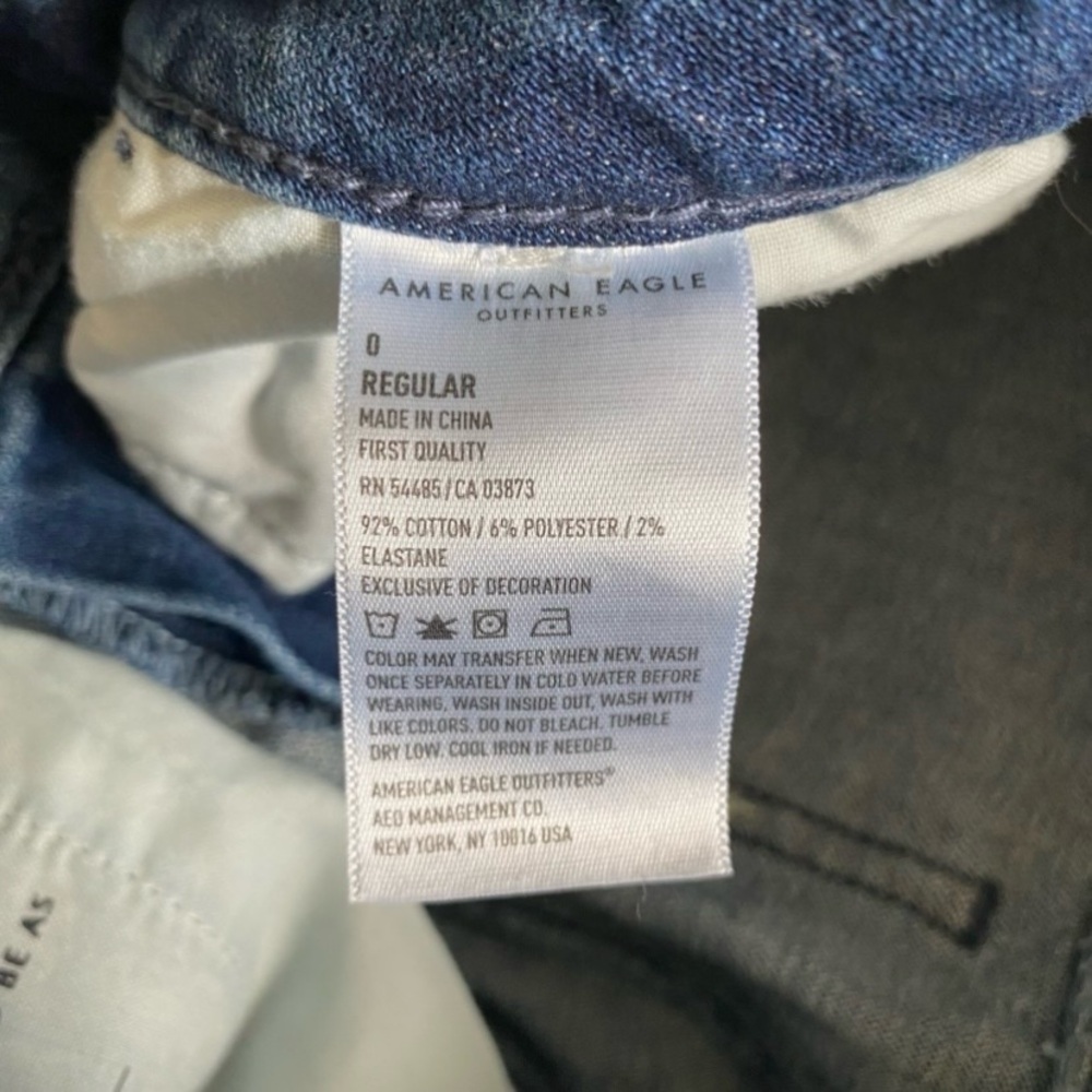 American Eagle Womens High Rise Jegging Sz 0 Embroidered White Stars Distressed - Picture 4 of 10
